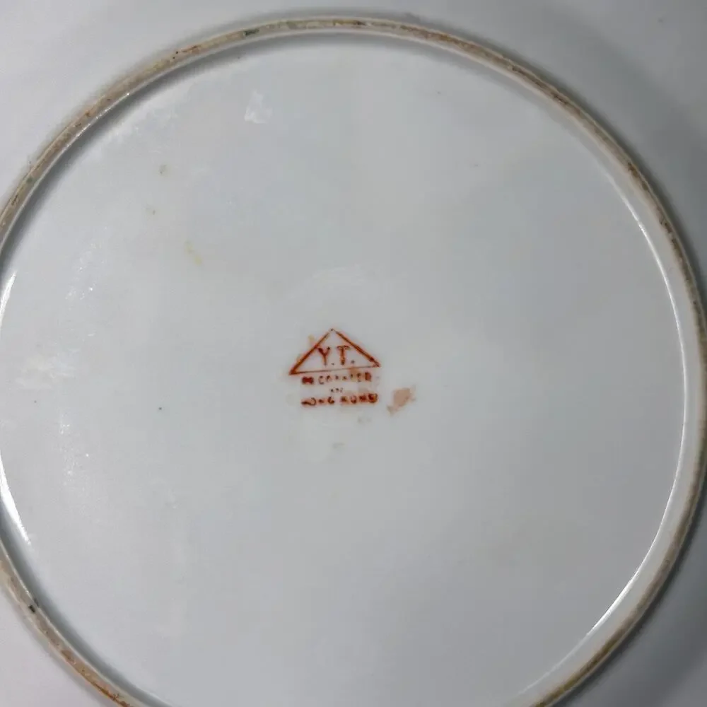 Vintage Familie Rose Porcelain Plate - Five Rooster Oriental Decor